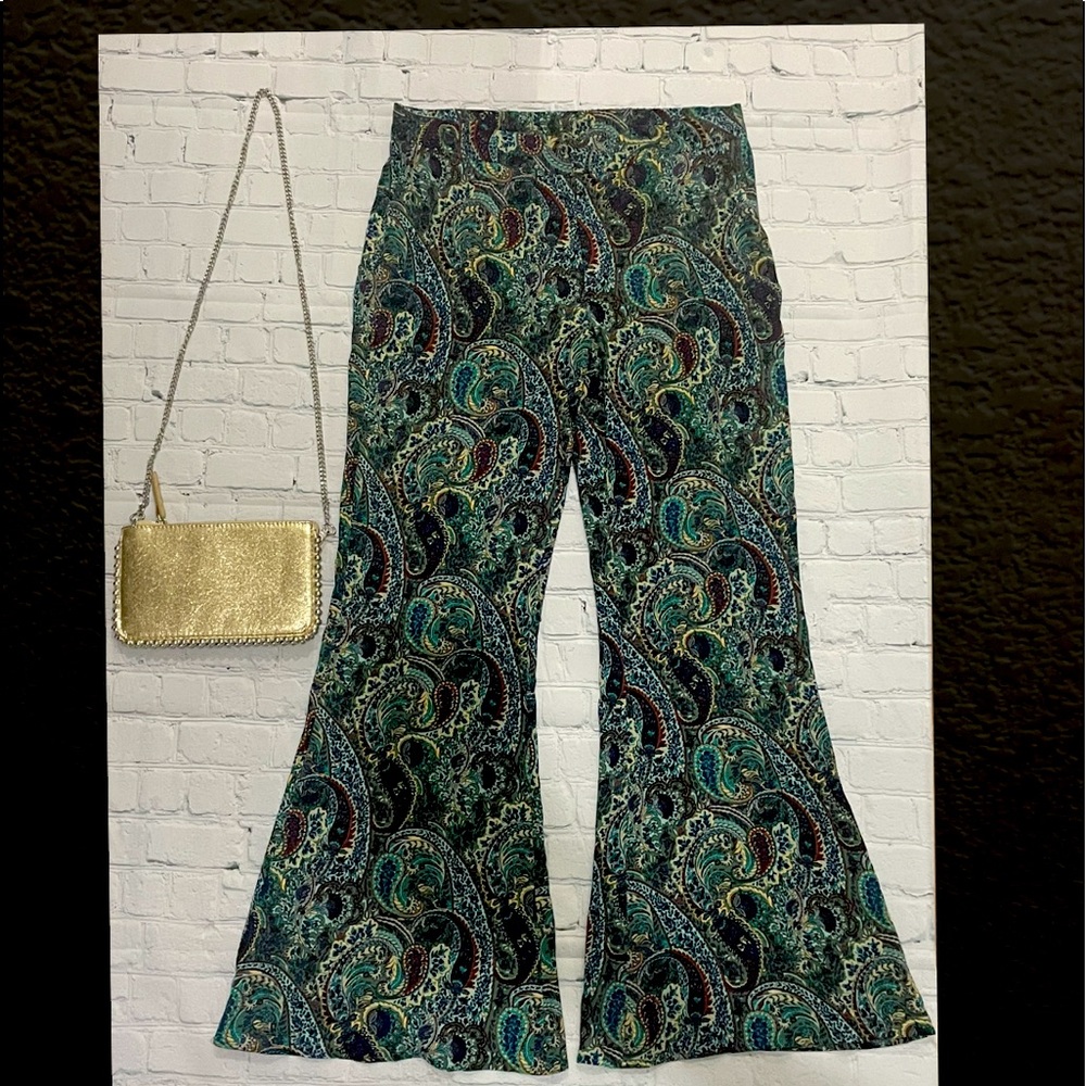 NWT Zara paisley wide leg  pants